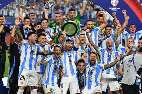 Argentina celebrate after wining the 2024 Copa America title. PHOTO| AFP