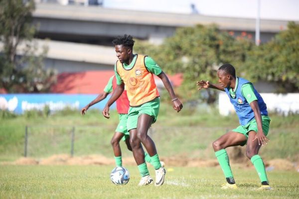 Austin Odhiambo during a Harambee Stars training session. PHOTO| FKF