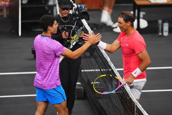 Carlos Alcaraz and Rafael Nadal. PHOTO| AFP