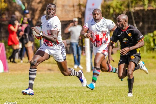 Collins Injera in action in the second leg against Uganda Legends in 2023. PHOTO| SportPesa