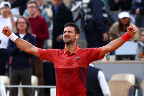 Novak Djokovic celebrates after his epic win against Fransico Cerundolo. PHOTO| AFP